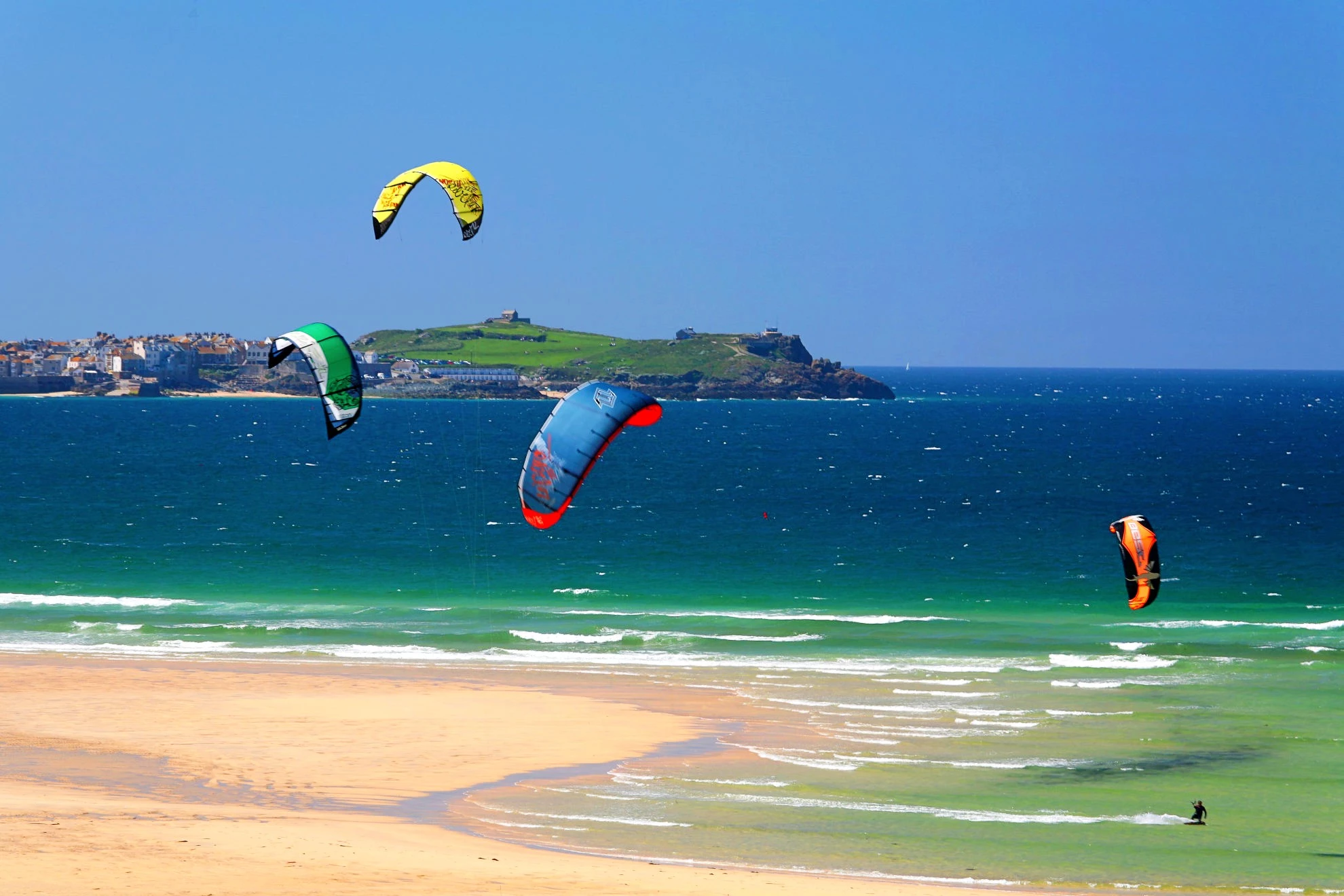 Hayle river mouth, famous as one of the best kitesurfing locations in Europe
